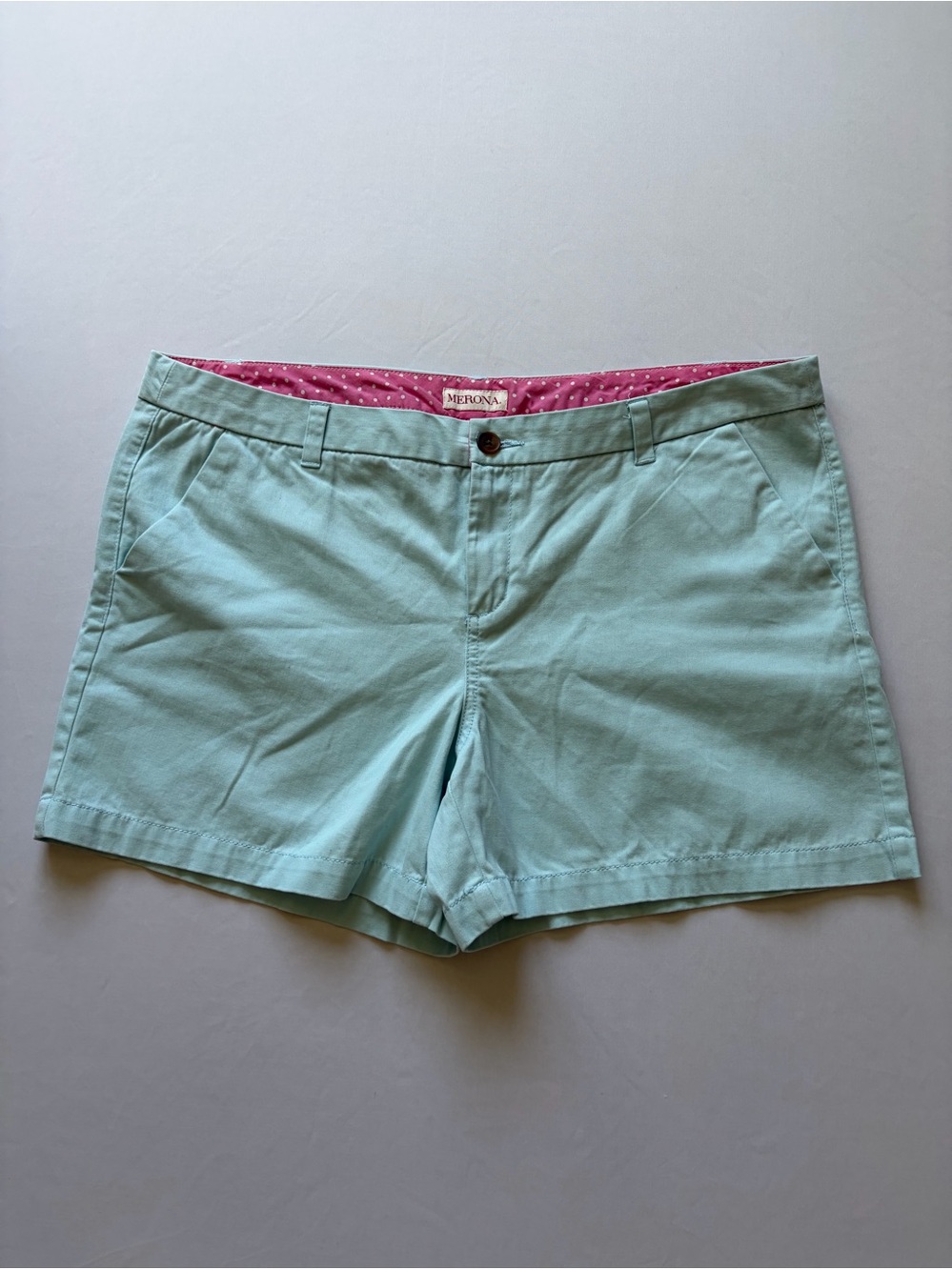 Merona Mint Green Cotton Chino Shorts 16 Womens